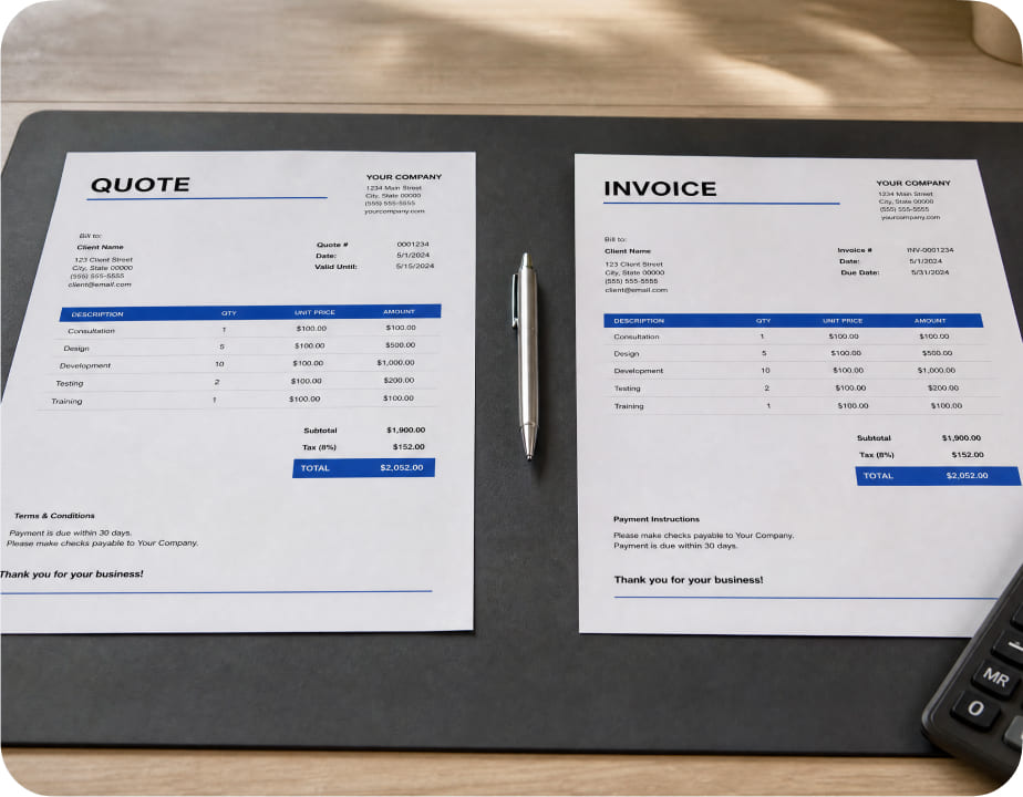 Invoice vs. Quote