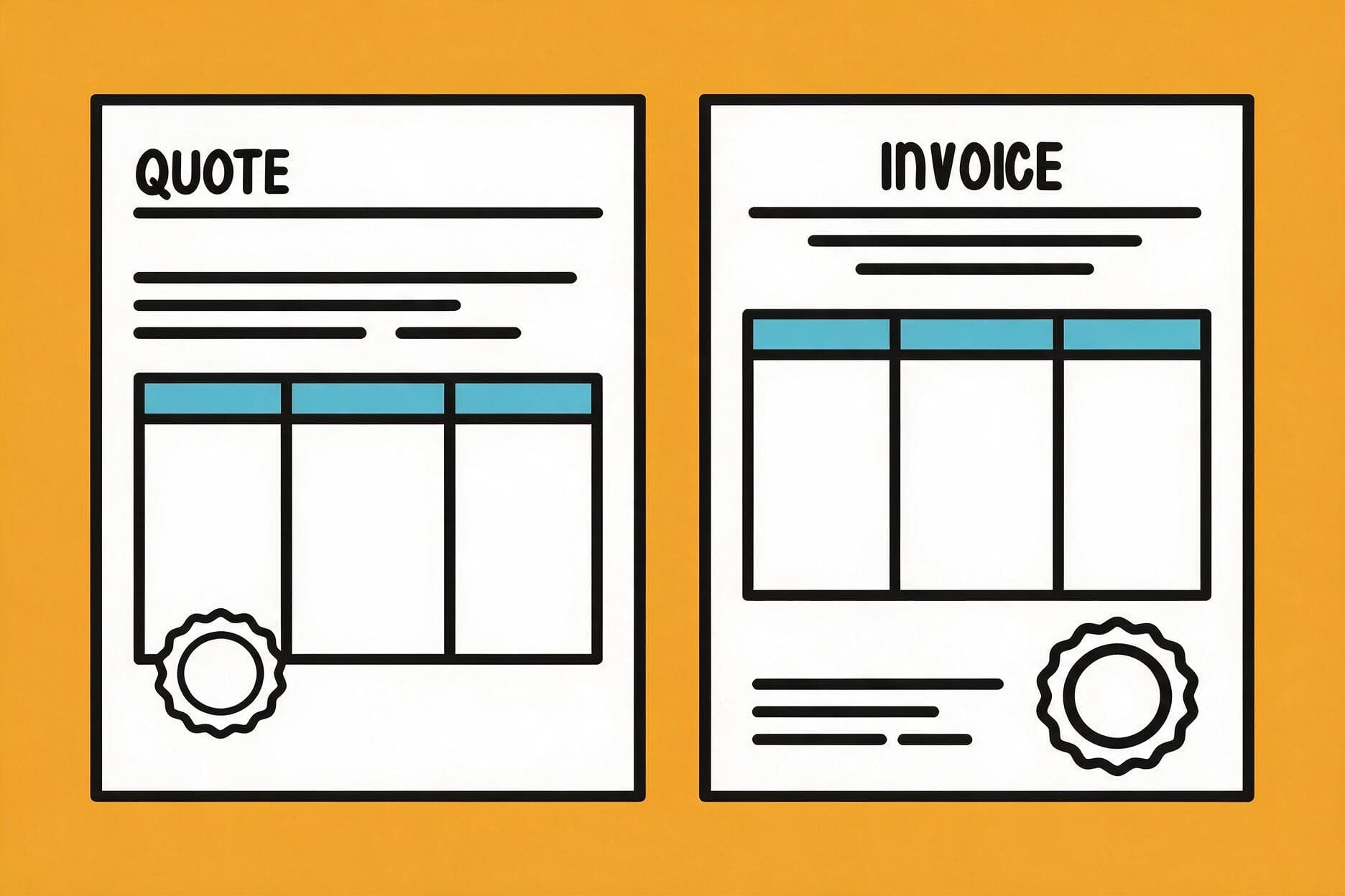 Two invoice templates with pay stamp