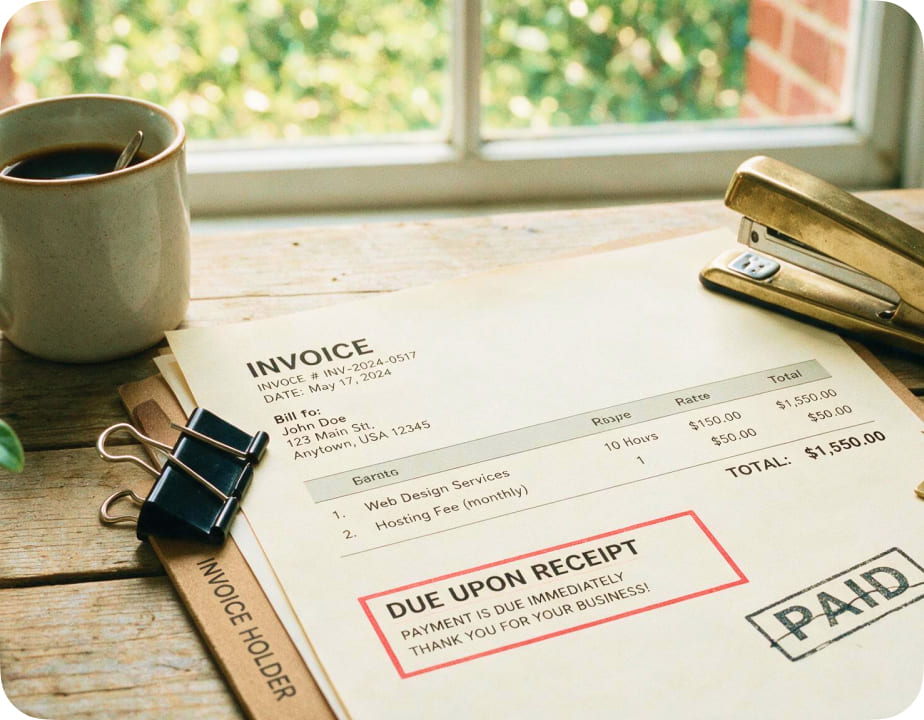What Does Due Upon Receipt Mean on an Invoice?