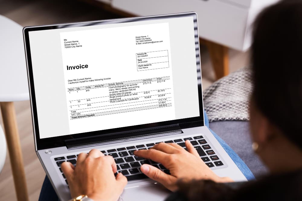 how to create an invoice in word